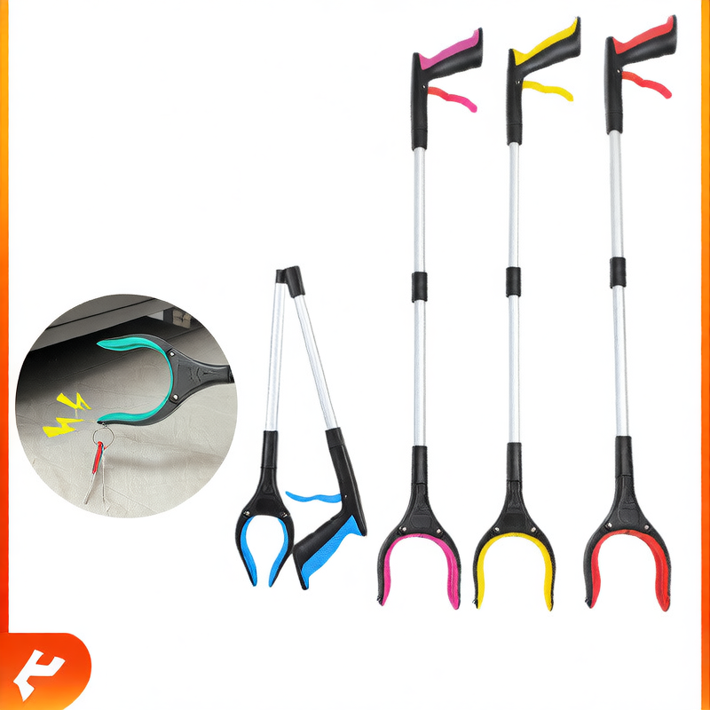 Foldable Aluminum Alloy Garbage Pickup Clip with Magnetic Head