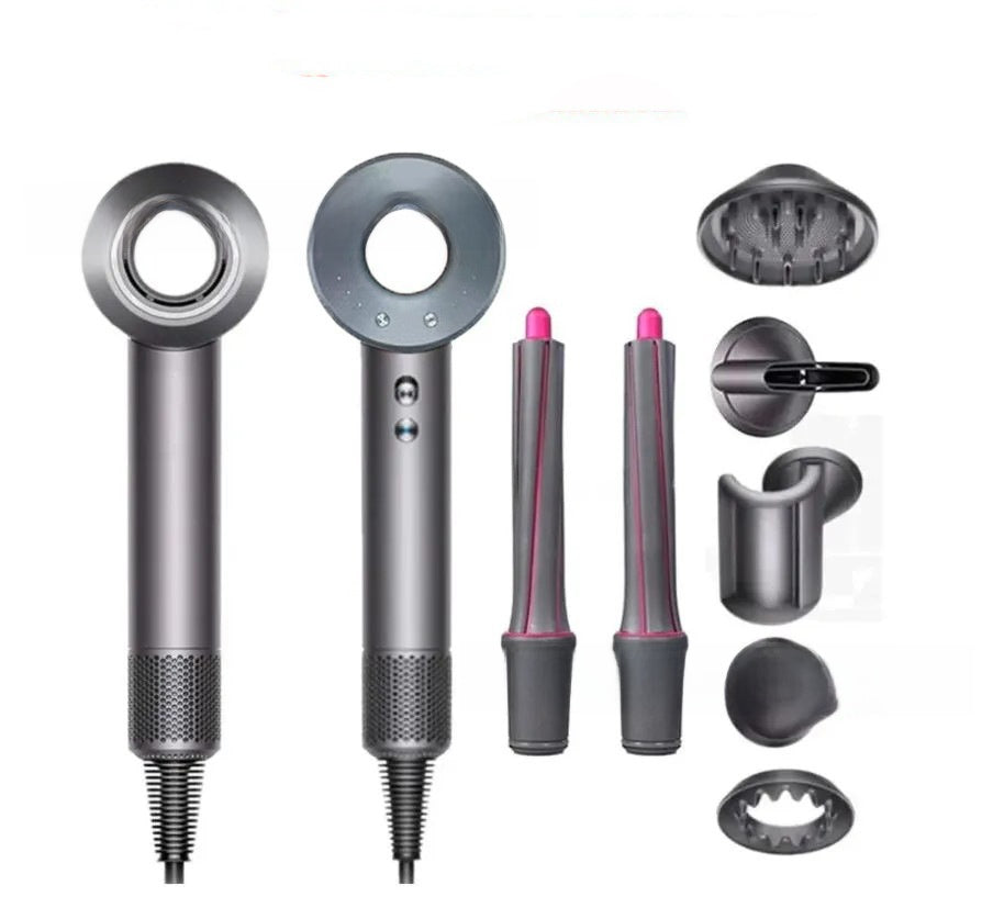High-speed hair dryer with curling iron