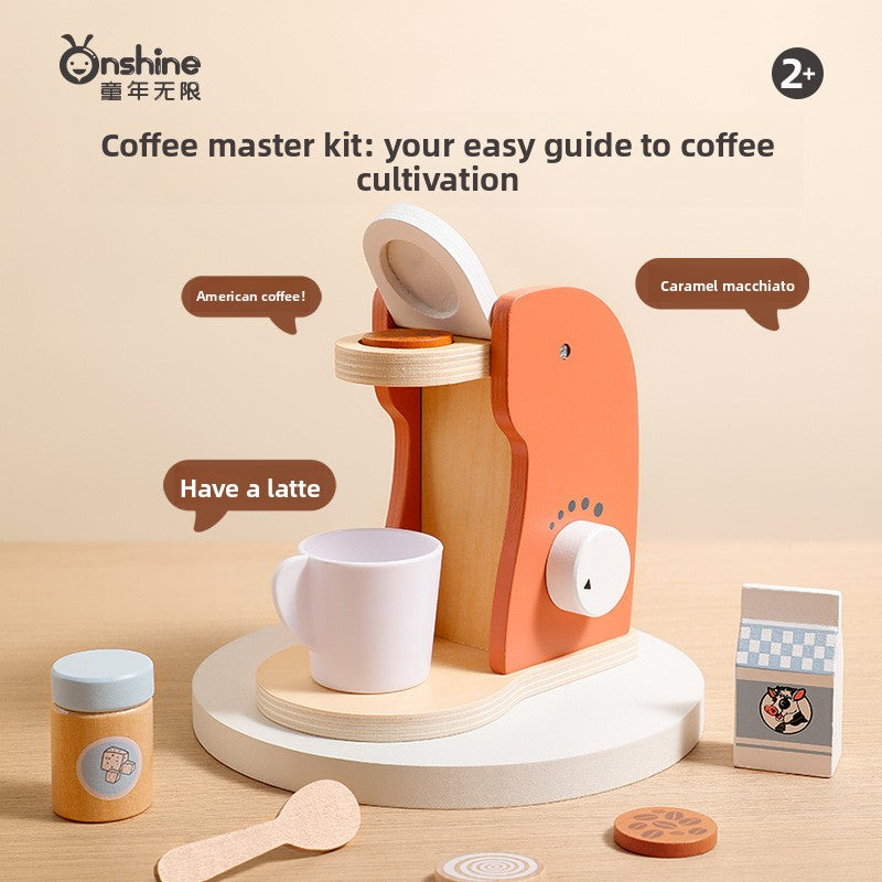 Children's Wooden Coffee Machine and Blender Pretend Play Toy Set