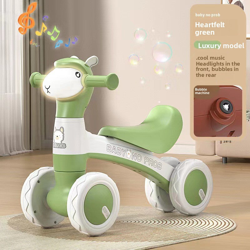 Children's Alpaca Scooter Four-Wheel Balance Walker for Toddlers
