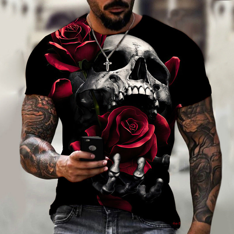 Summer Horror Skull Short Sleeve T-Shirt