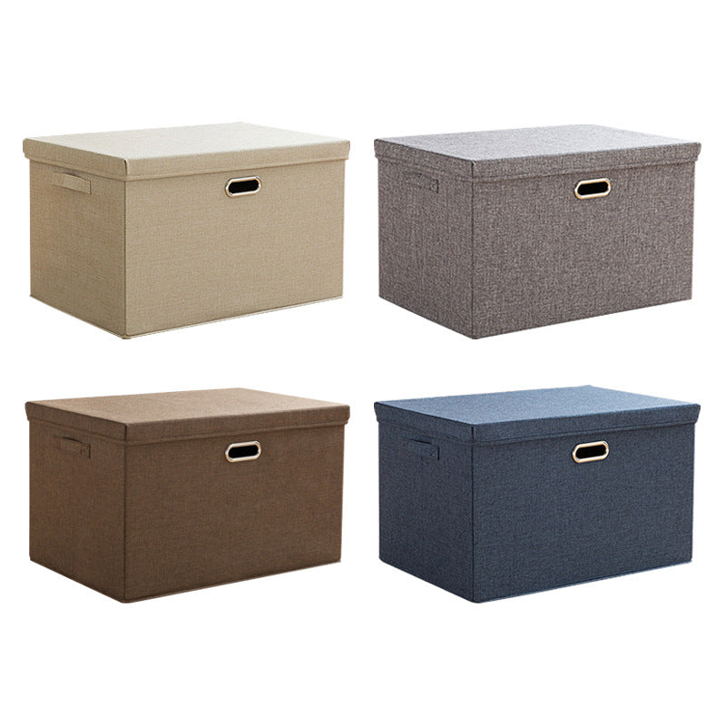 Cotton Linen Fabric Storage Box with Handles