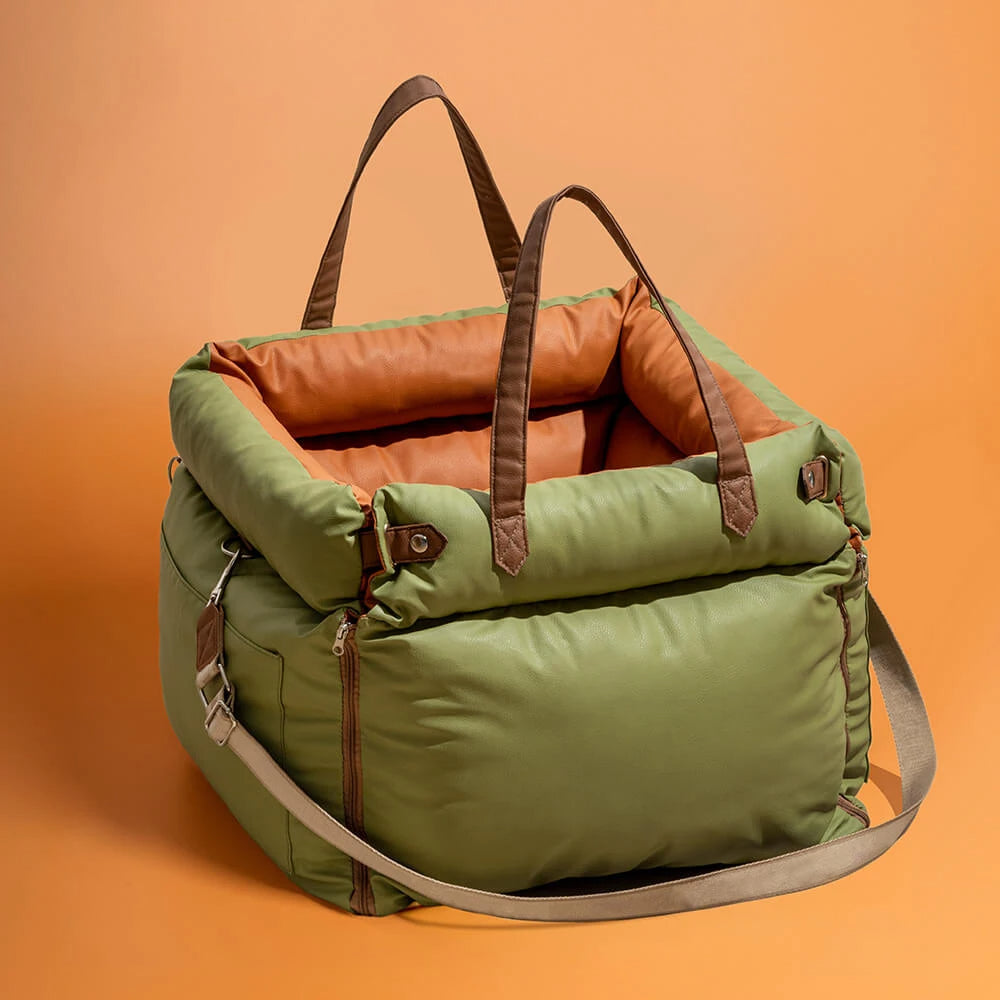 DOG CAR SEAT BED WITH SAFETY BUCKLE