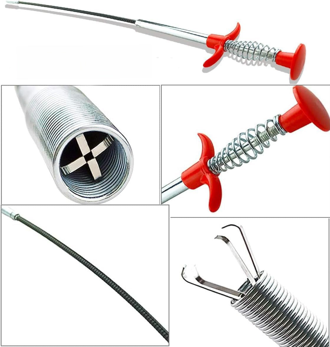 Four-Claw Drain Grabber Tool for Toilet and Pipe