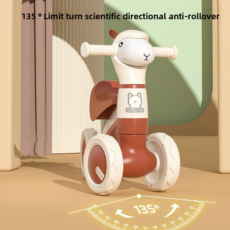 Children's Alpaca Scooter Four-Wheel Balance Walker for Toddlers