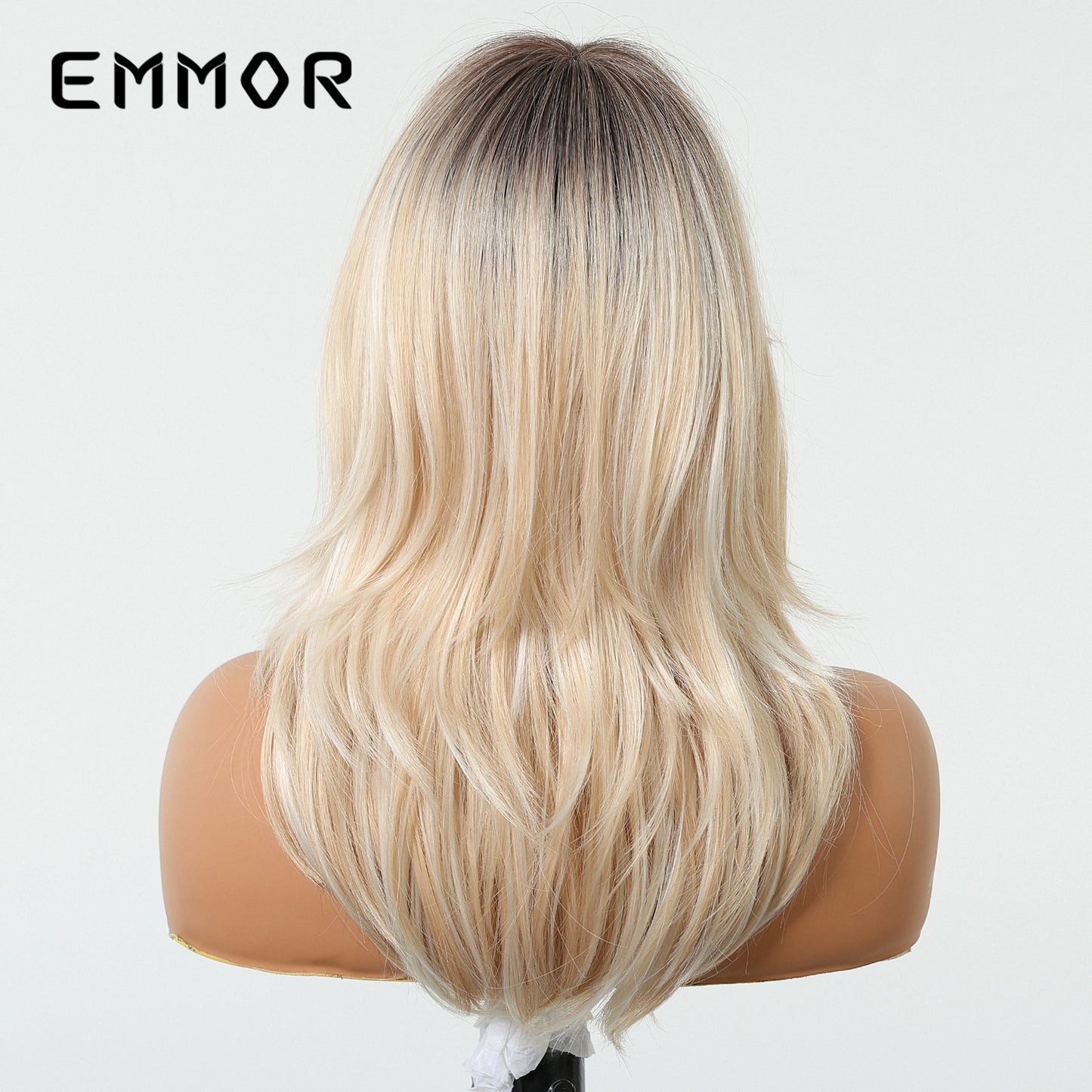 Long wig with a golden gradient figure-eight bangs