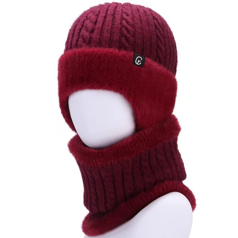 Men's Fleece-Lined Knitted Winter Hat with Ear Protection