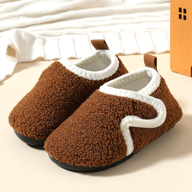 Children's Fleece-Lined Cotton Slippers