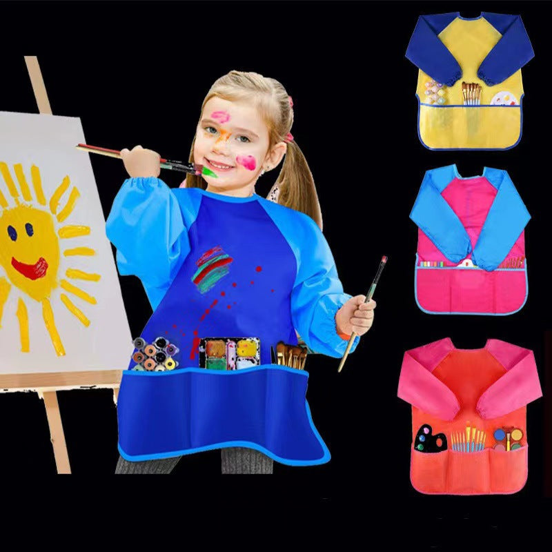 Children's Waterproof Long-Sleeve Art Apron