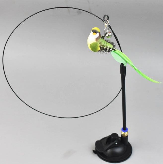 Simulation Bird Cat Toy with Suction Cup