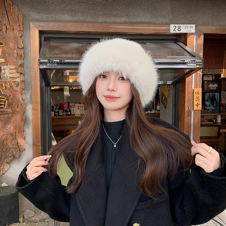 Fur-lined winter hat