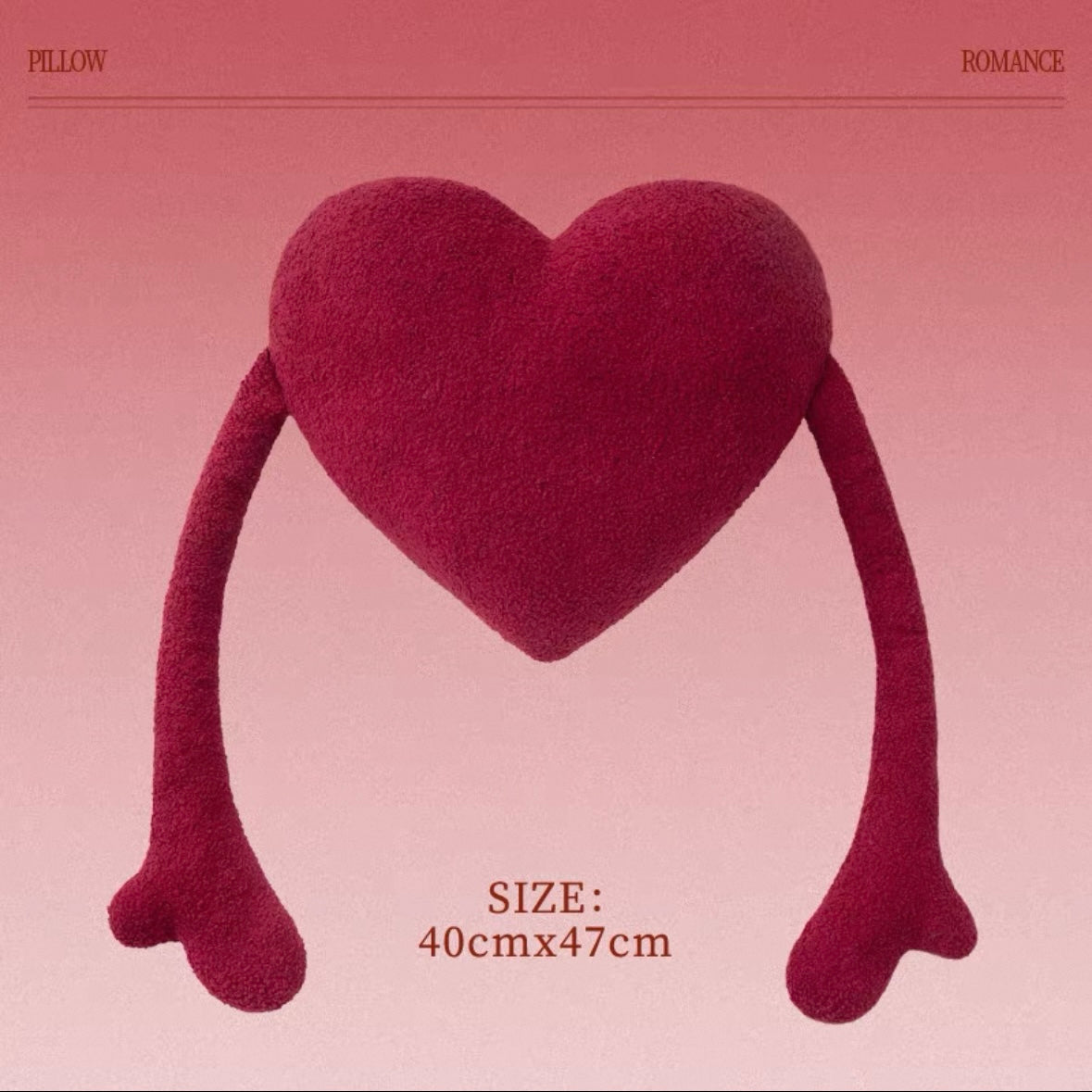 Red Heart-Shaped Throw Pillow for Wedding Celebration & Wedding Room Decoration