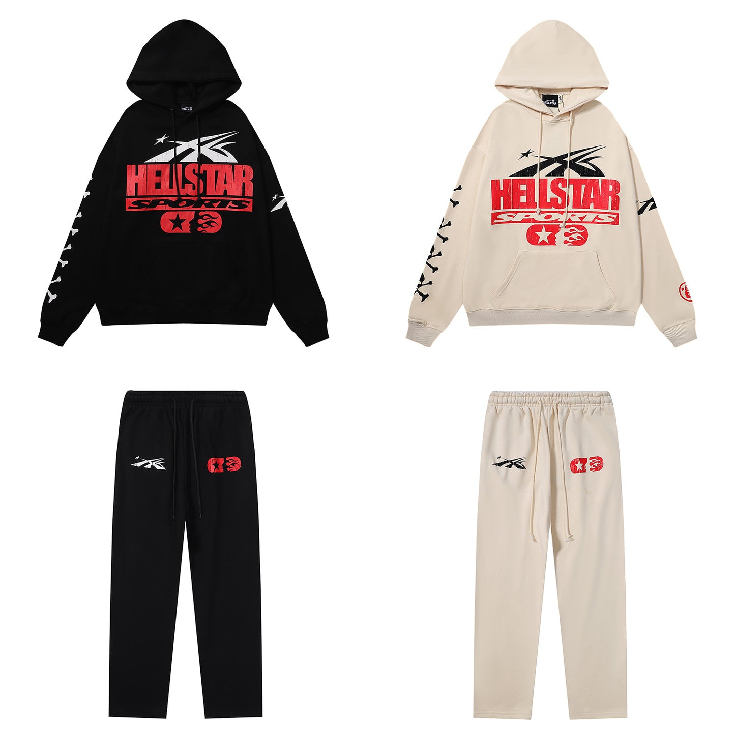 Retro Cotton Hoodie and Sweatpants Set