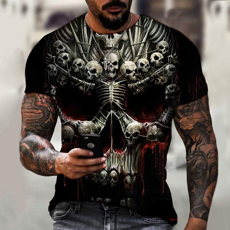 Summer Horror Skull Short Sleeve T-Shirt
