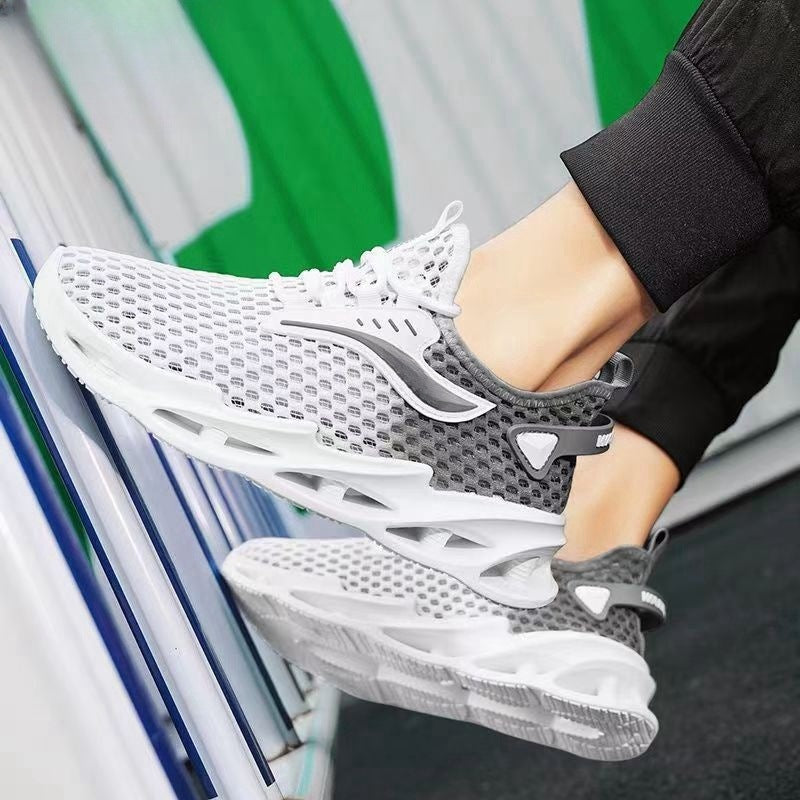 Men's Lace-up Sneakers Mesh Sports Shoes Fashion Hollow-sole Low Top