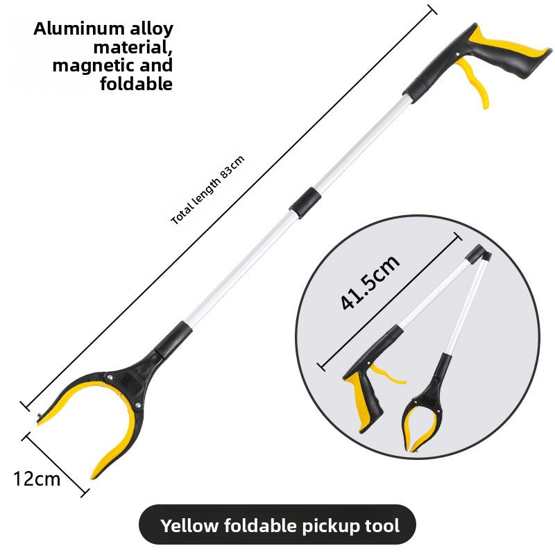 Foldable Aluminum Alloy Garbage Pickup Clip with Magnetic Head