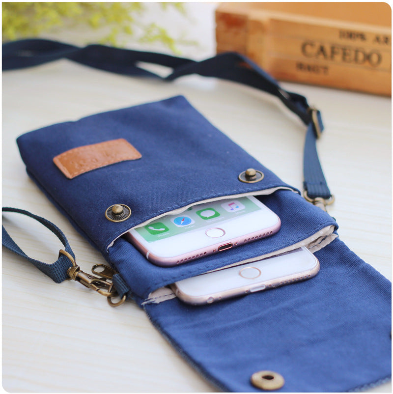 Simple Canvas Crossbody Phone Bag