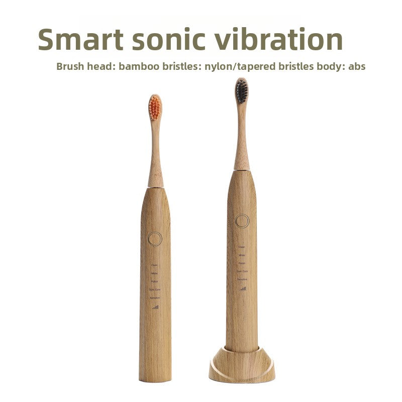 Smart Sonic Electric Toothbrush with Bamboo Head and 5 Modes