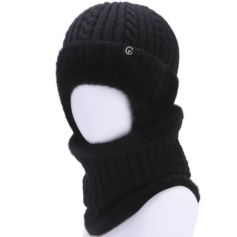 Men's Fleece-Lined Knitted Winter Hat with Ear Protection