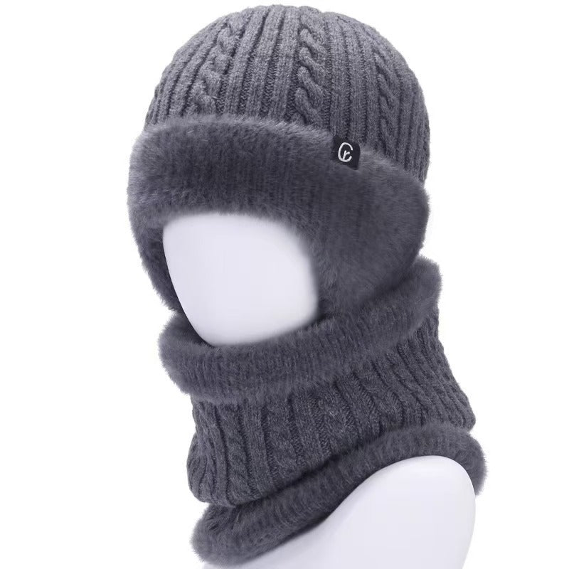 Men's Fleece-Lined Knitted Winter Hat with Ear Protection