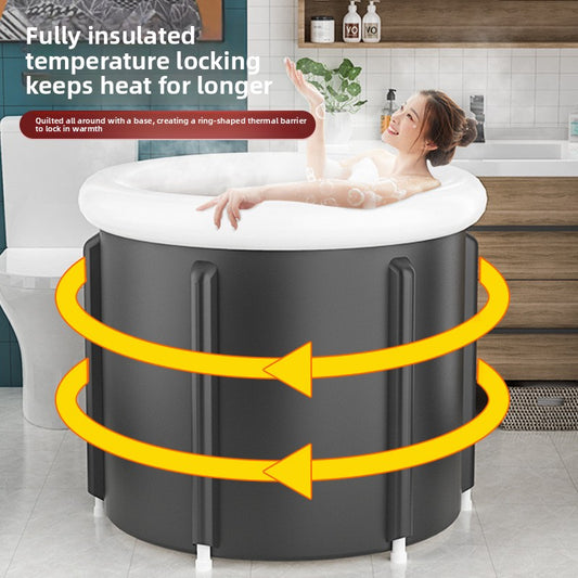 Foldable PVC Bathtub for Adults with Water-Filled Cushion