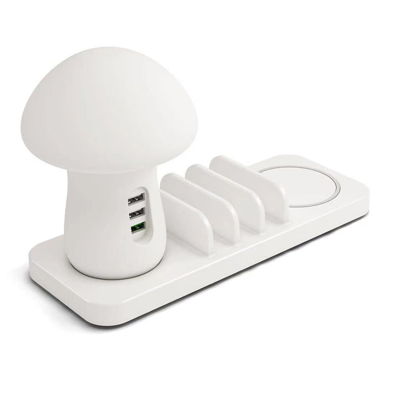 Mushroom Lamp Multi-Port USB Wireless Charger Stand