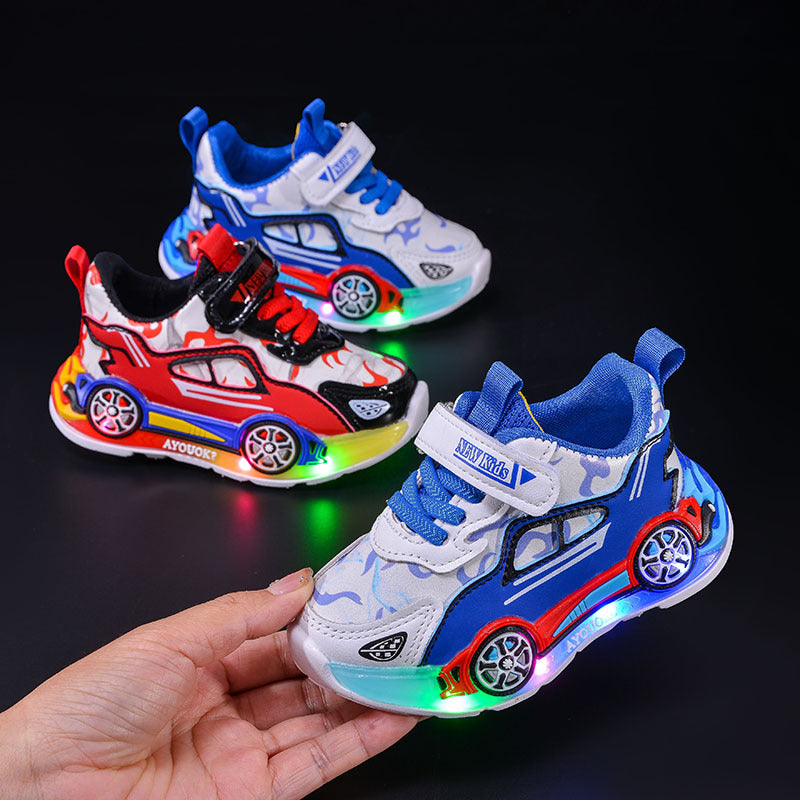 Cartoon Car Light-up Sneakers for Kids