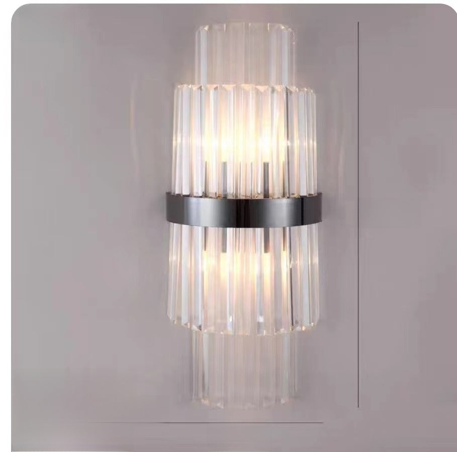 Modern Minimalist Stainless Steel Crystal Wall Lamp