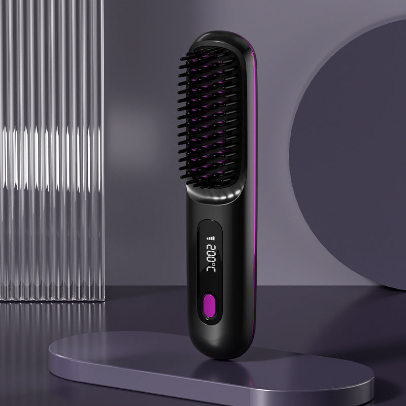USB Rechargeable Ceramic Hair Straightener Comb