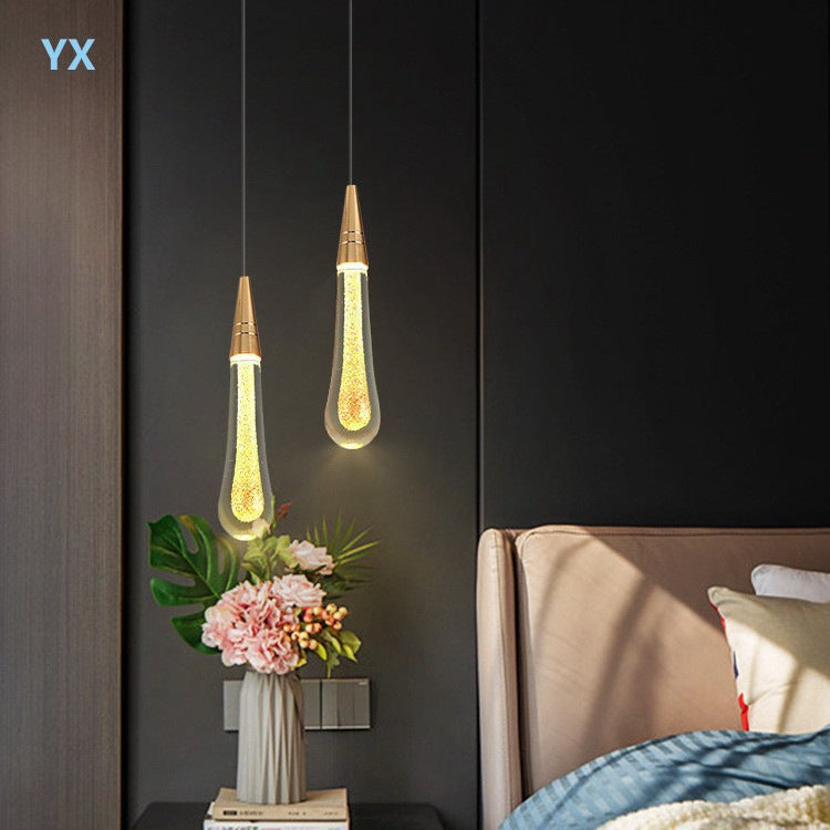 Single-Head Crystal LED Chandelier for Bedroom and Dining Room