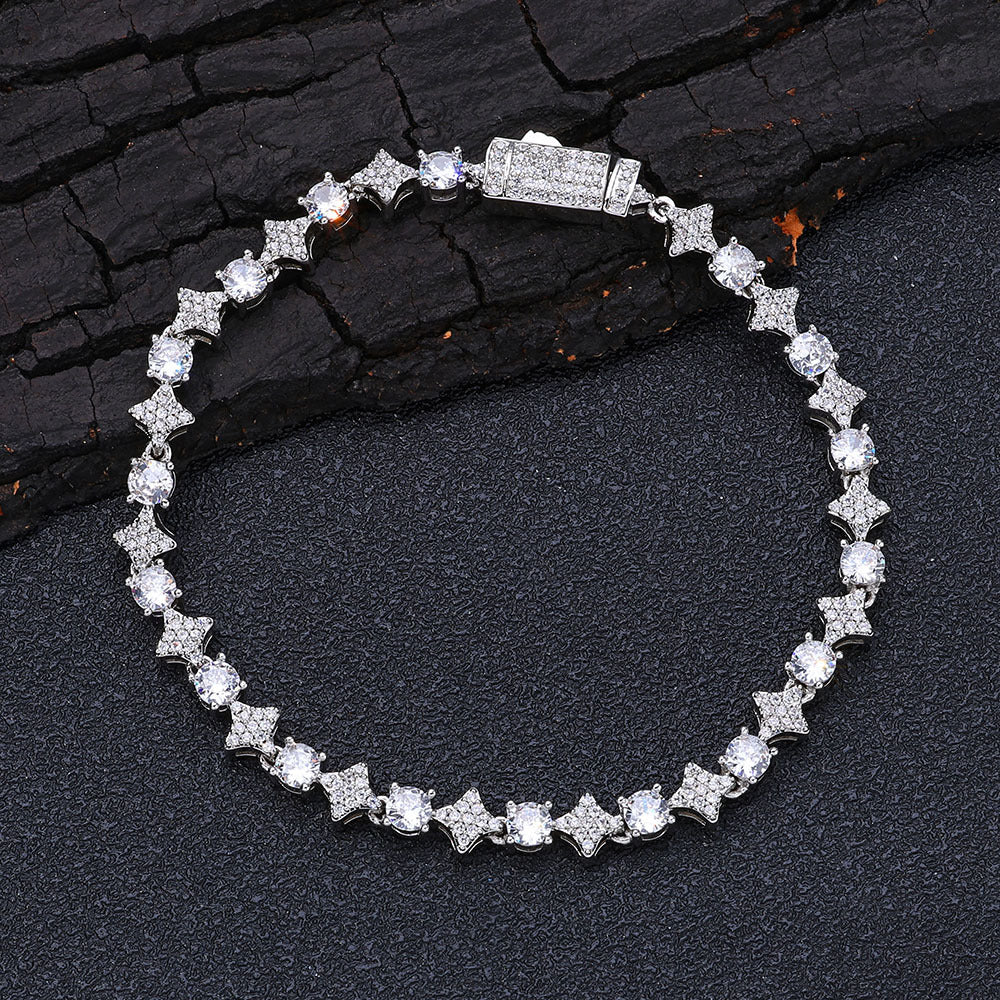 Hip-Hop Star Zircon Tennis Chain Bracelet