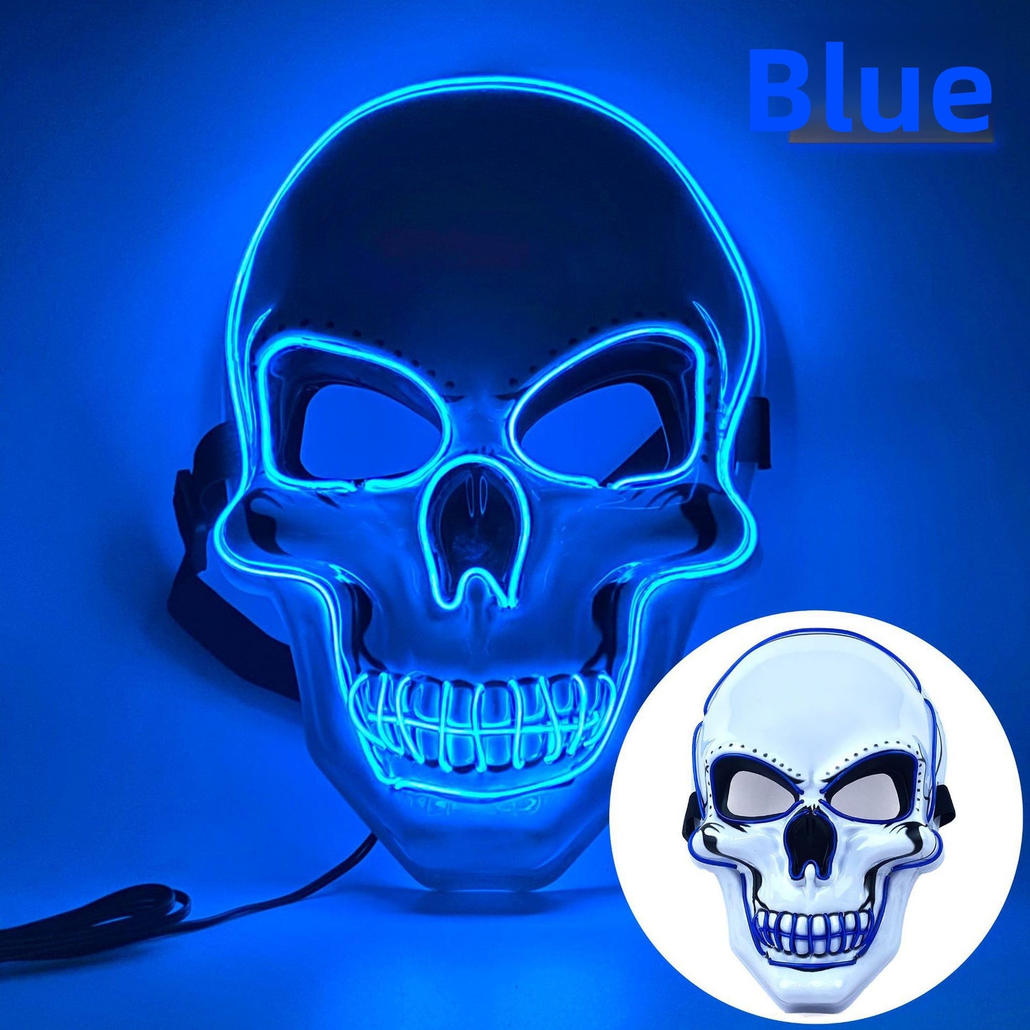 Halloween Skull LED Glow Mask with Multi-Color Effects