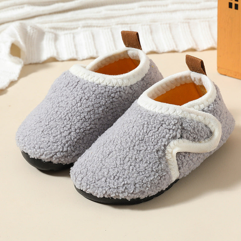 Children's Fleece-Lined Cotton Slippers