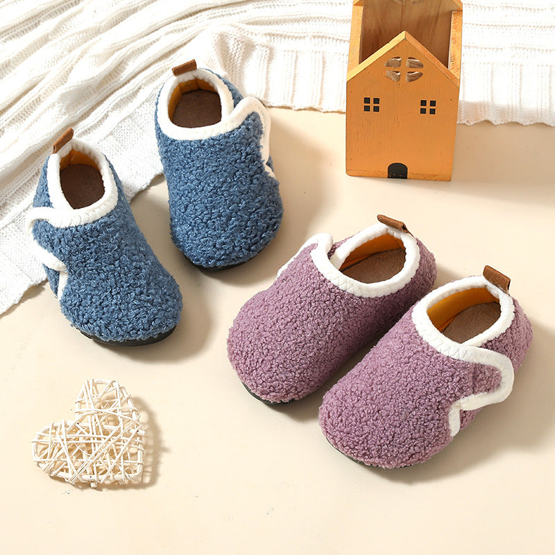 Children's Fleece-Lined Cotton Slippers