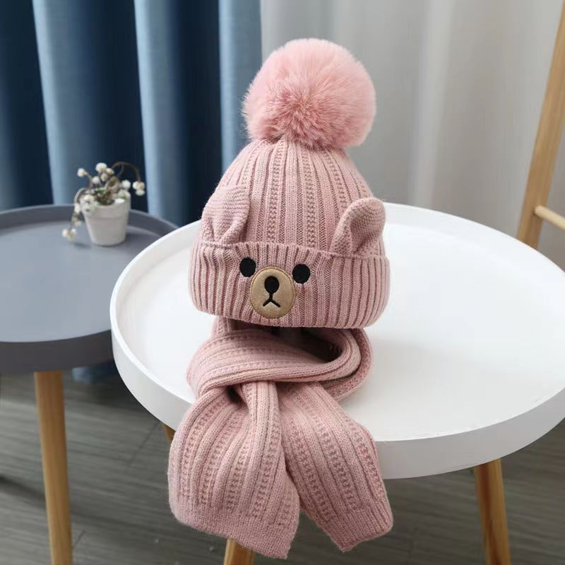 Children's Knitted Winter Hat and Scarf Set