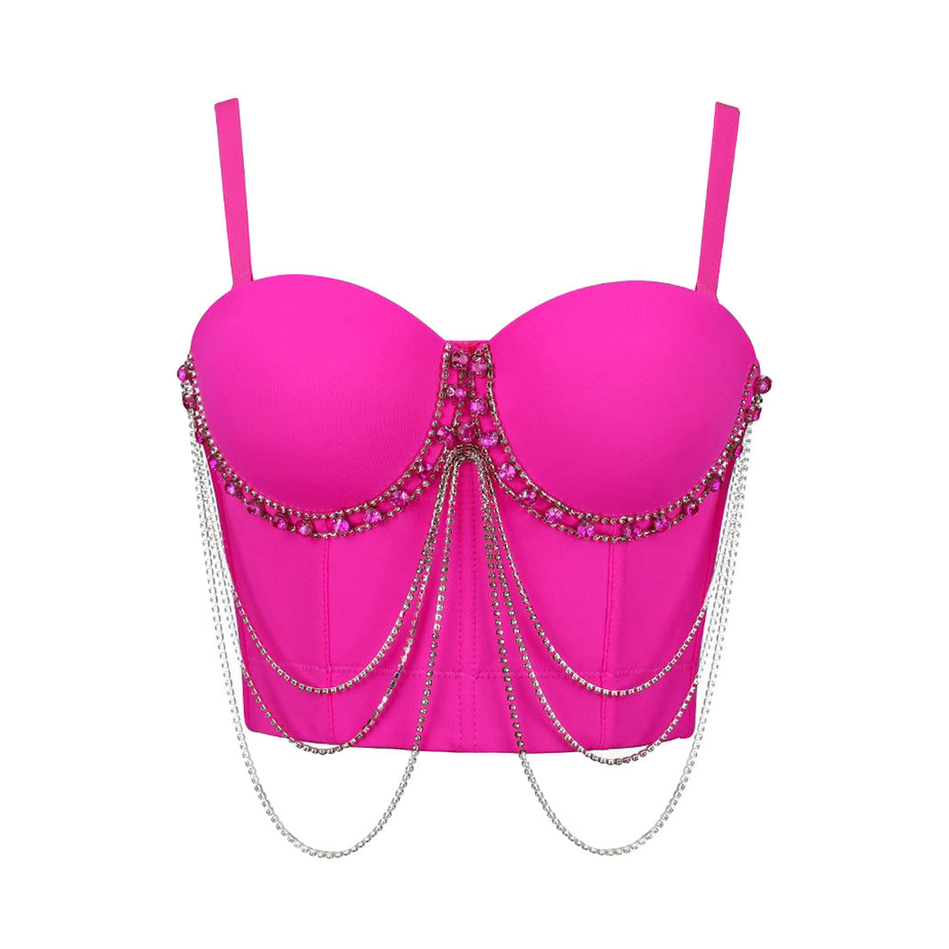 Sexy Rhinestone Chain Suspender Top for Women
