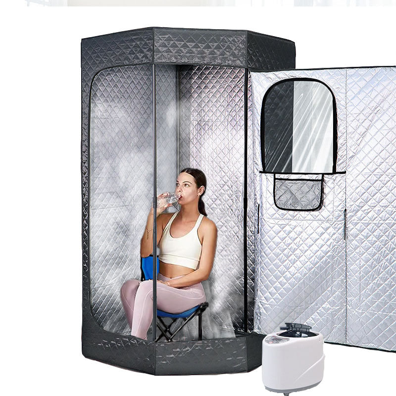 3L Sweating Bath Box Sauna Steam Machine + Pentagonal Bracket + Folding Chair