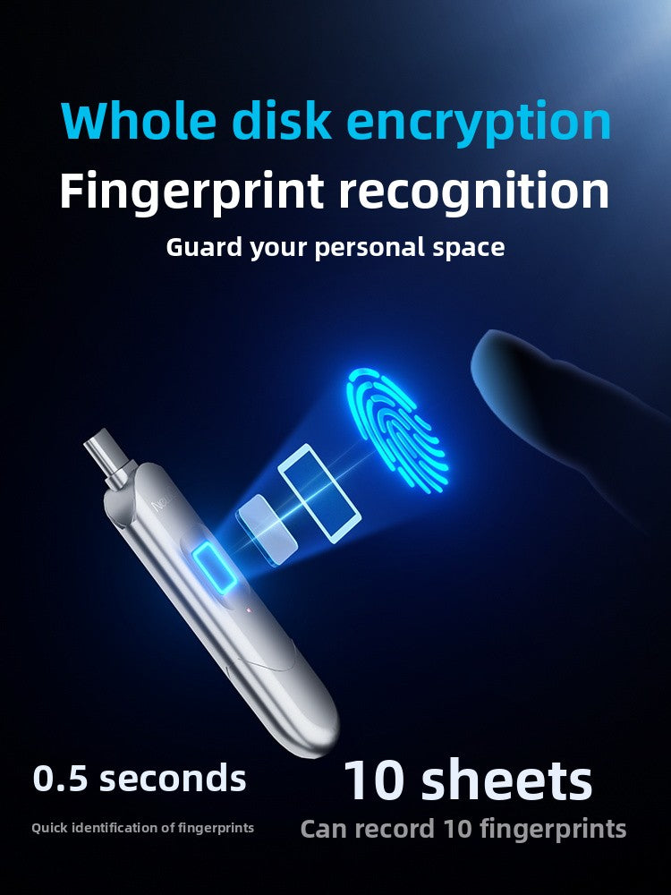 Dual-Interface Fingerprint Encryption USB Drive