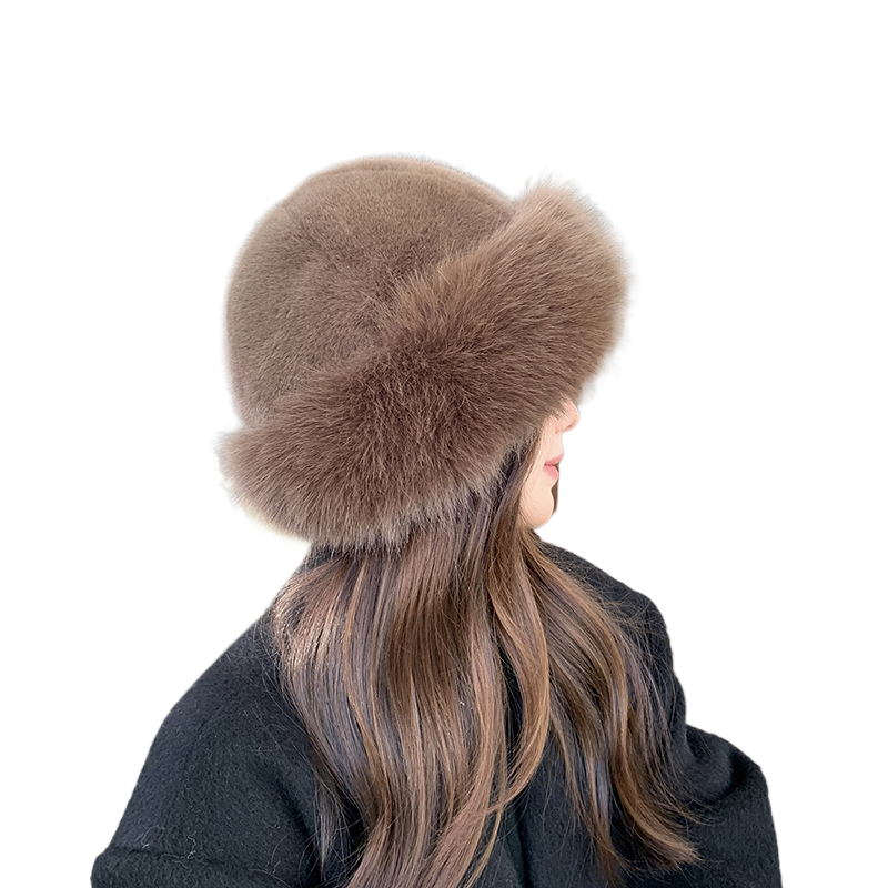 Fur-lined winter hat