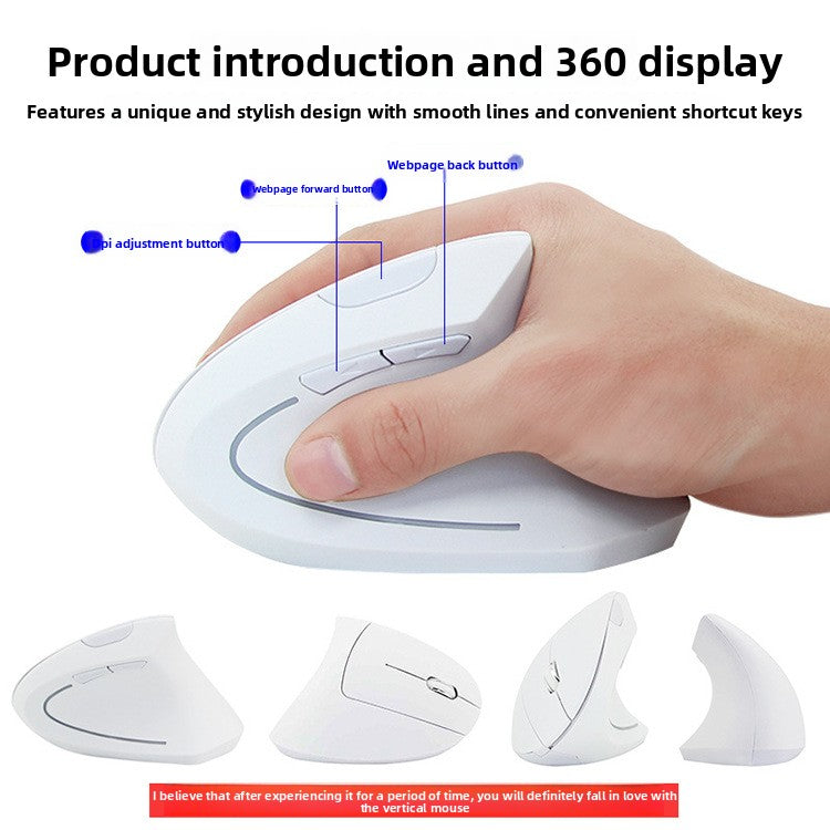 Ergonomic Vertical Bluetooth Mouse - Wireless