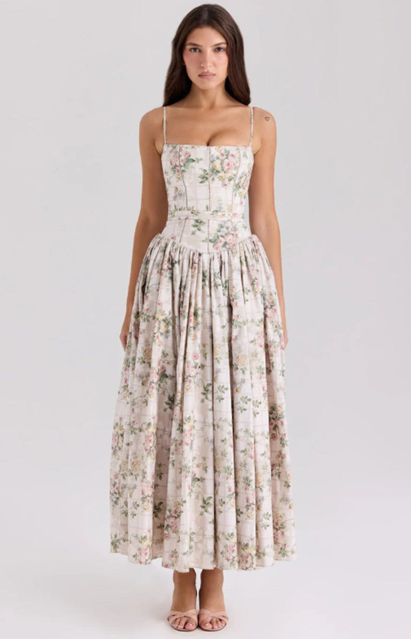Elegant Floral Sling Dress