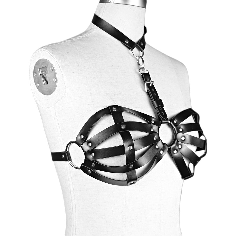 SM Hollow Out Leather Restraint Suit
