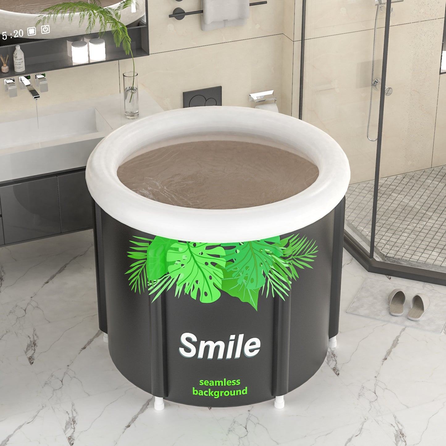 Foldable PVC Bathtub for Adults with Water-Filled Cushion