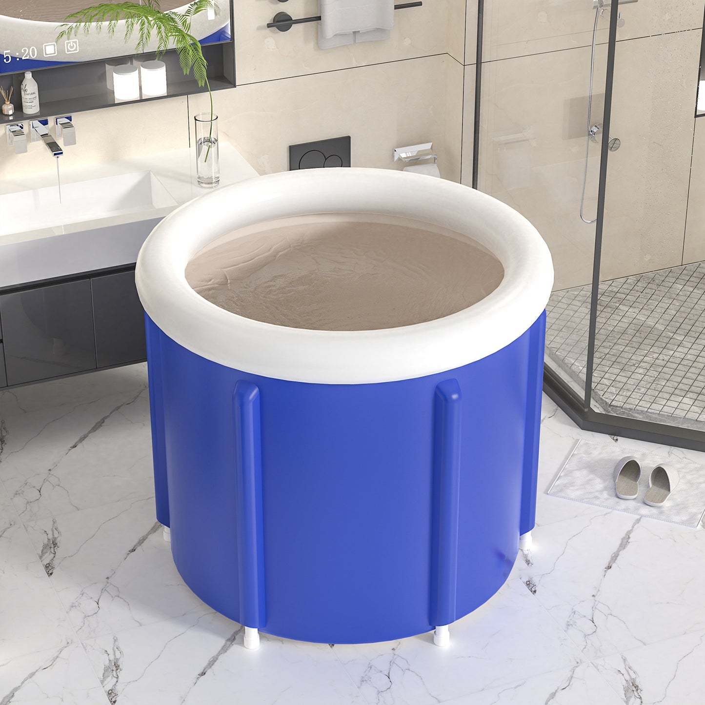 Foldable PVC Bathtub for Adults with Water-Filled Cushion