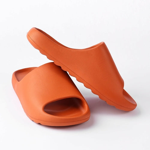 Platform Pillow Slides  - Orange Chunky Shower Slippers