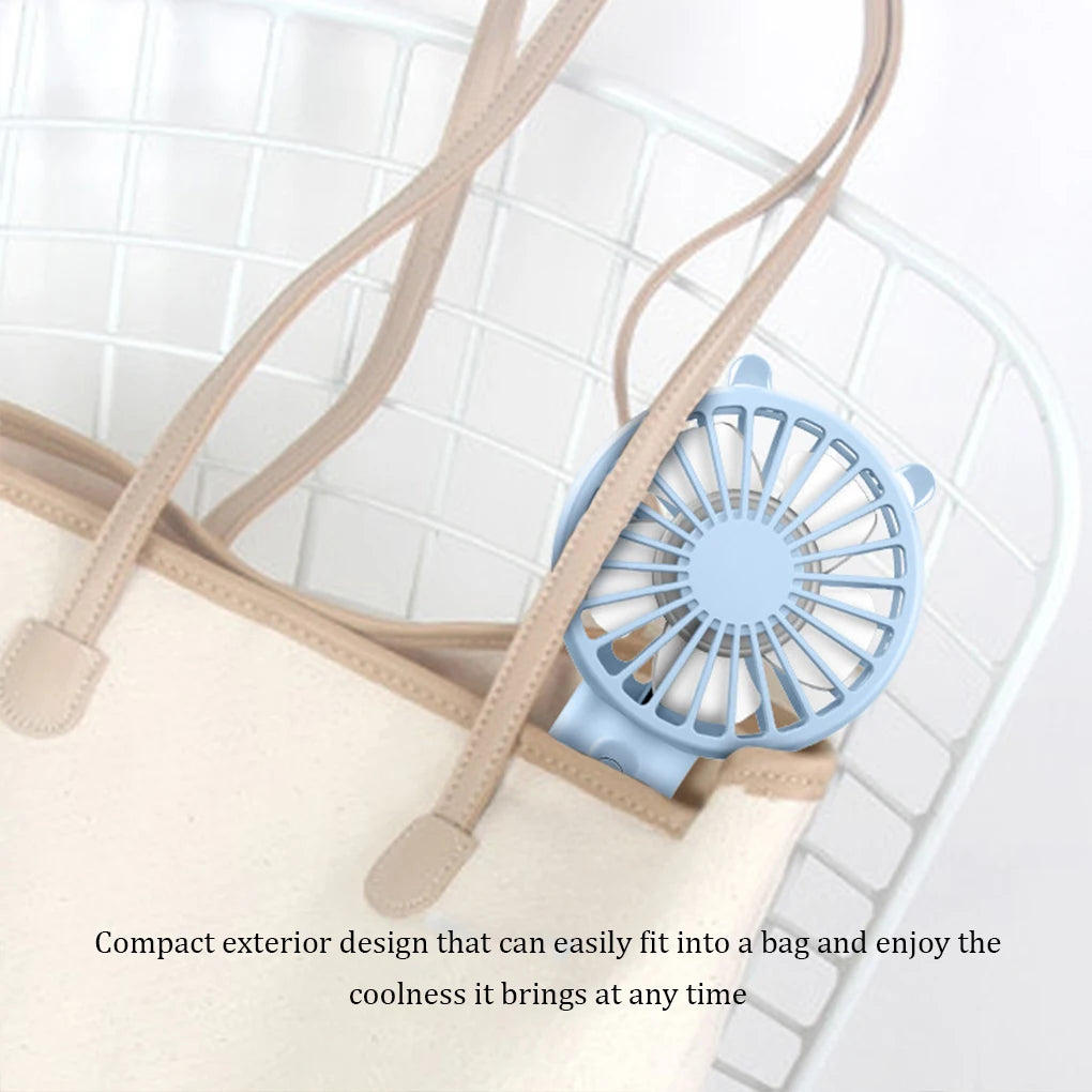 Handheld Portable Fan -  USB Rechargeable - with Desk Base