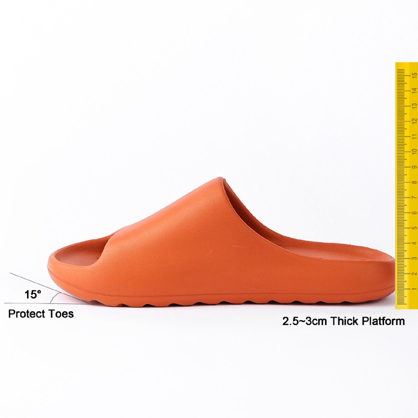 Platform Pillow Slides  - Orange Chunky Shower Slippers