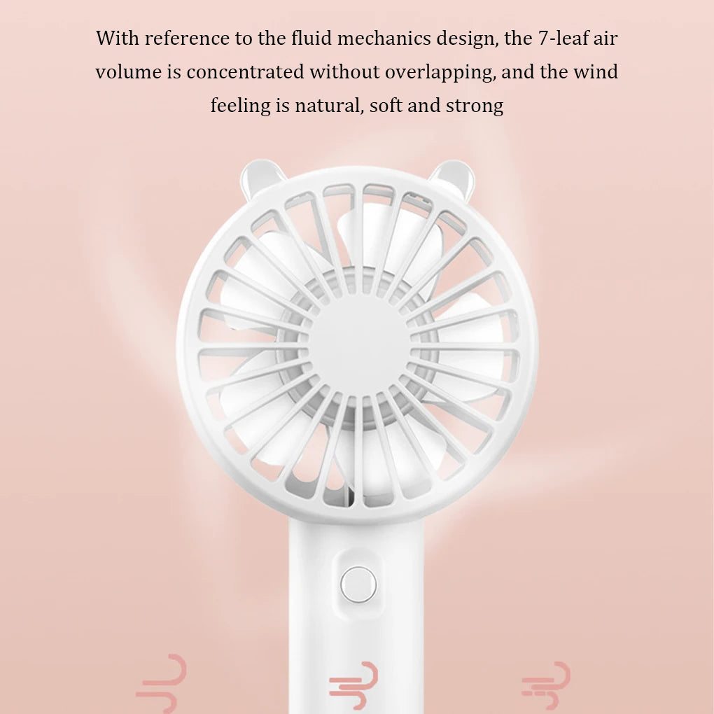Handheld Portable Fan -  USB Rechargeable - with Desk Base
