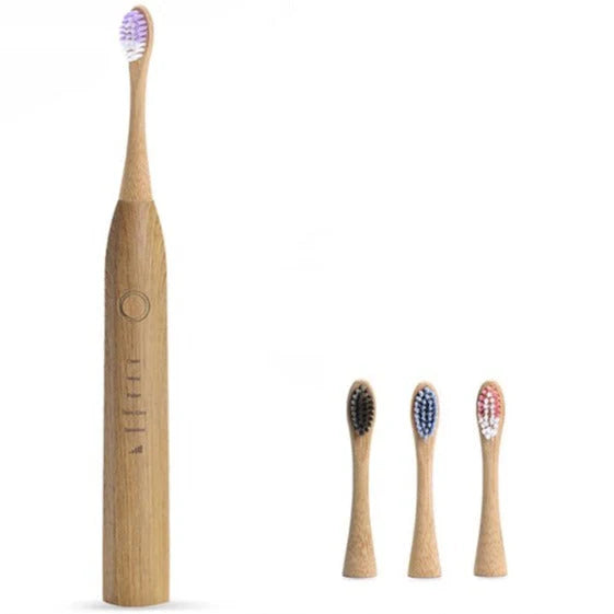 Smart Sonic Electric Toothbrush with Bamboo Head and 5 Modes