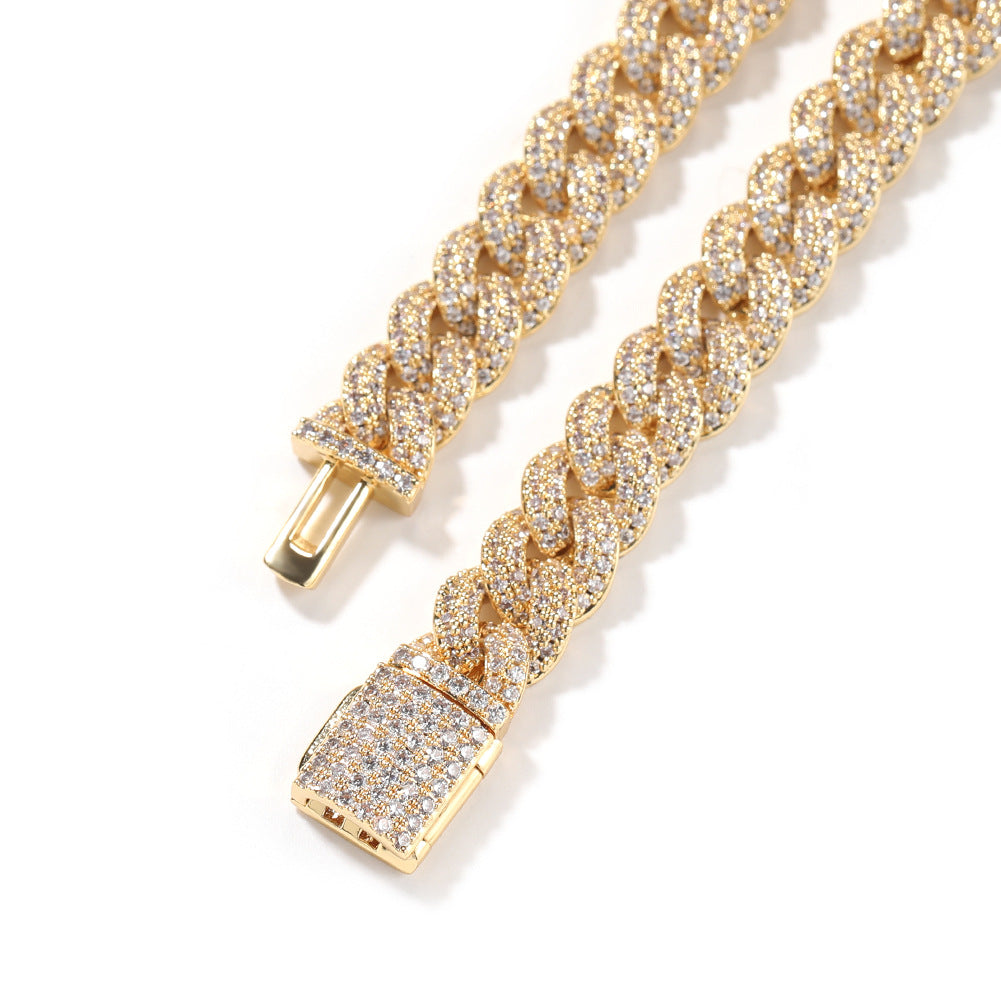 Encrypted Full Diamond Cuban Chain - Zircon